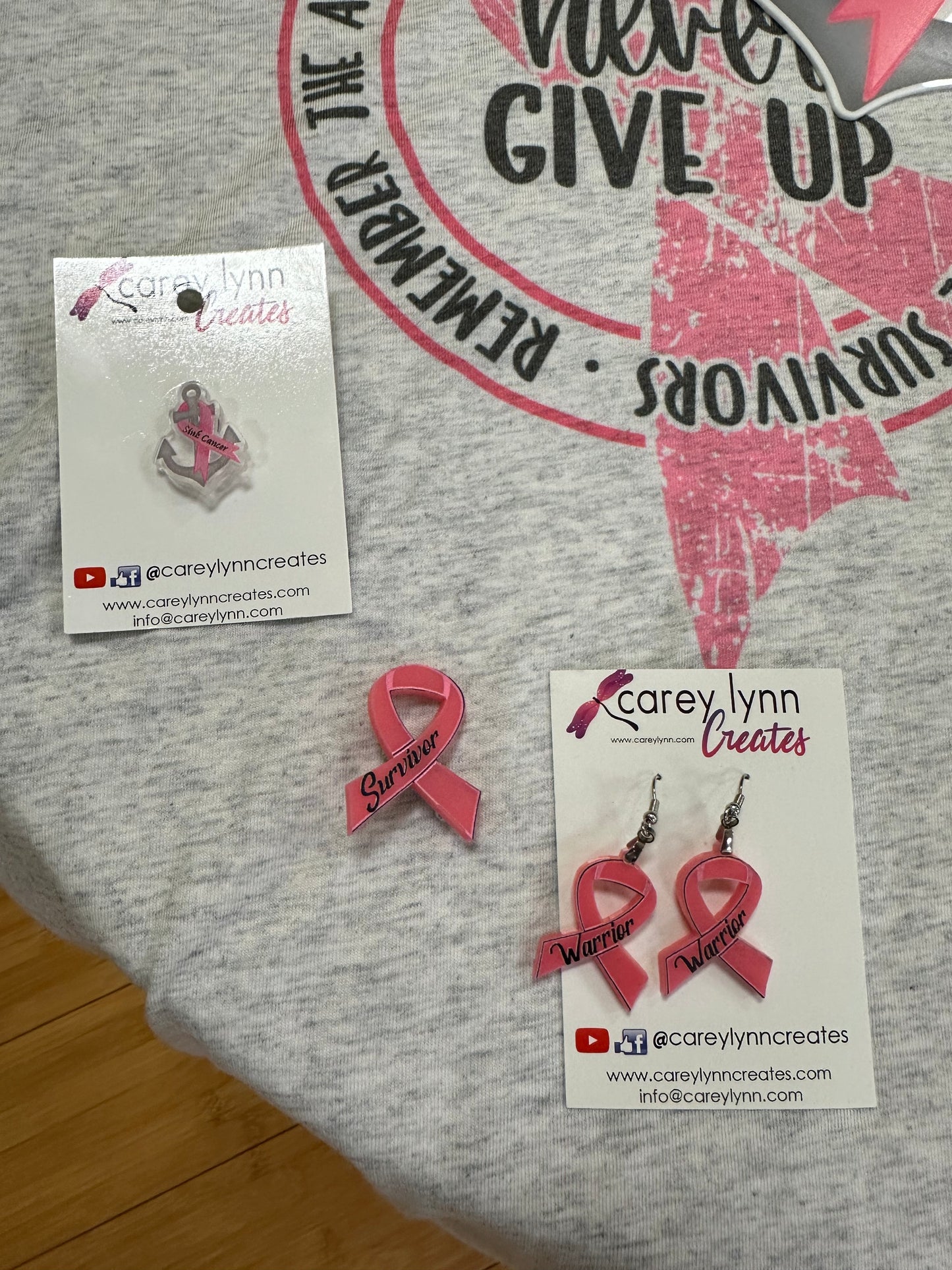 Artistic Endeavors "Cancer Warrior" Earrings
