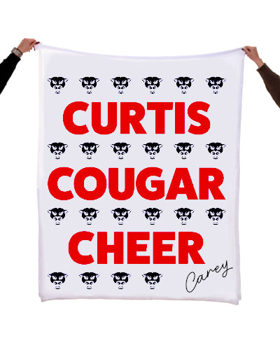 Custom Minky Blanket - Curtis Cougar Cheer