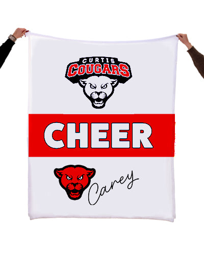 Custom Minky Blanket - Curtis Cougar Cheer