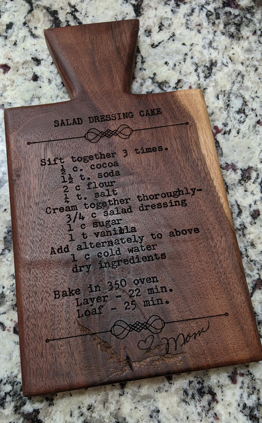 Let's Create! Favorite Recipe or Note on Wooden Board