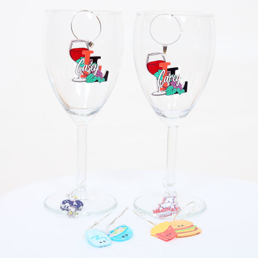 Let's Create!  Set of 4 Wine Charms